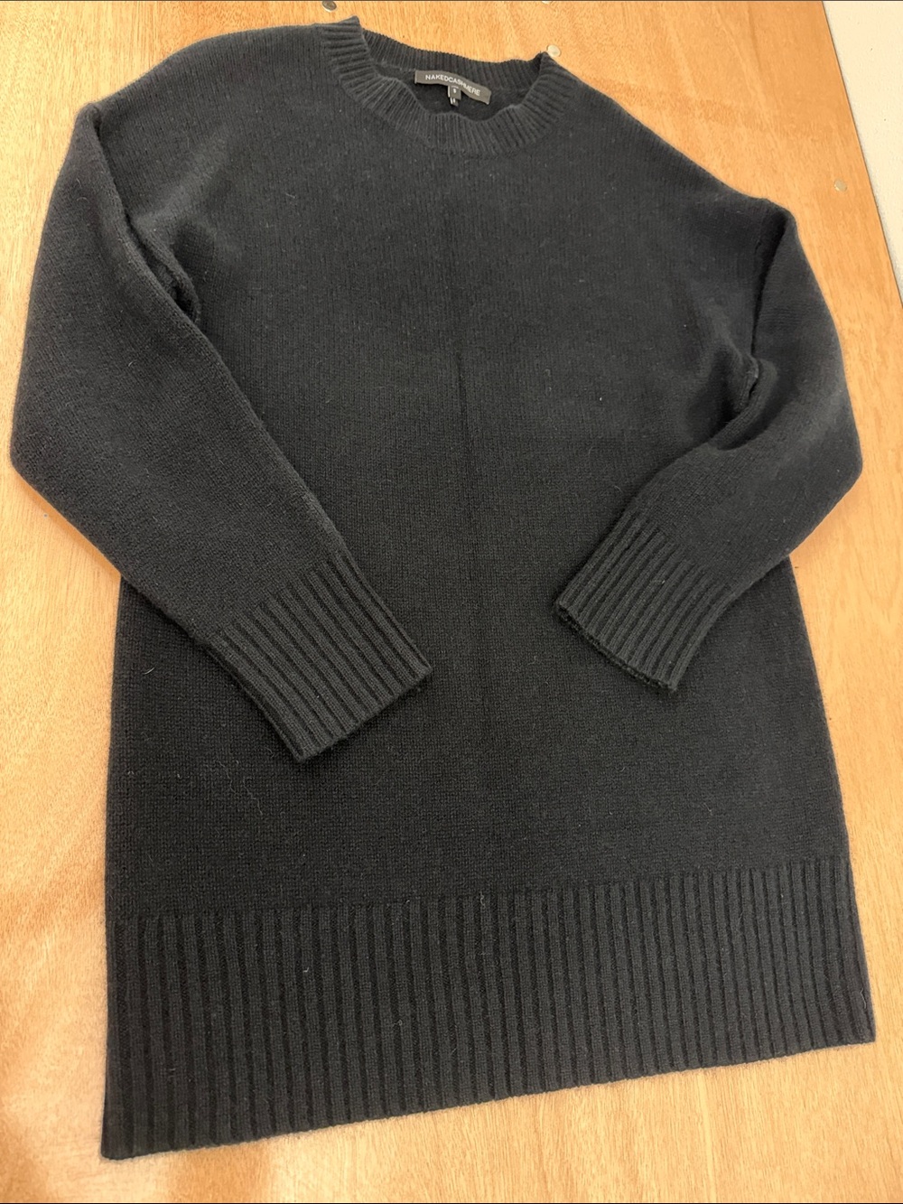 NakedCashmere Black Crewneck Sweater Dress